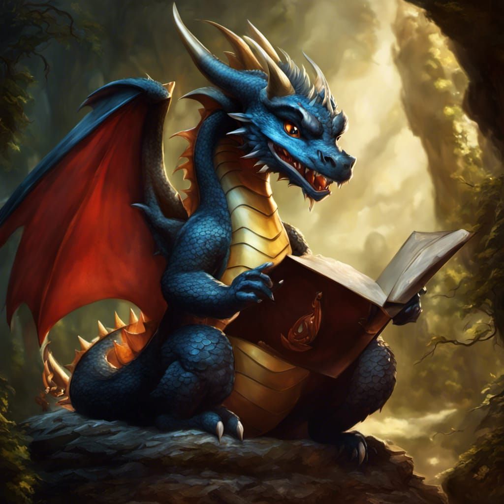 Dragon and Letter P in Epic Fantasy Style