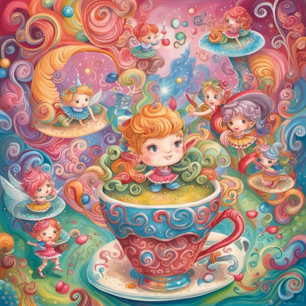 Fairies in Teacups Playground: Gouache Candyland