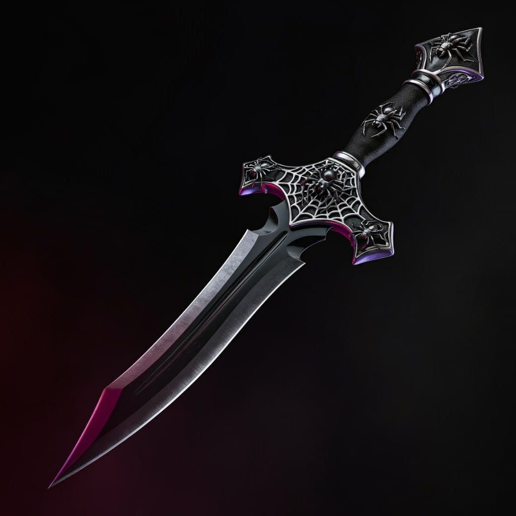 Ancient Drow Dagger with Spider Web Filigree