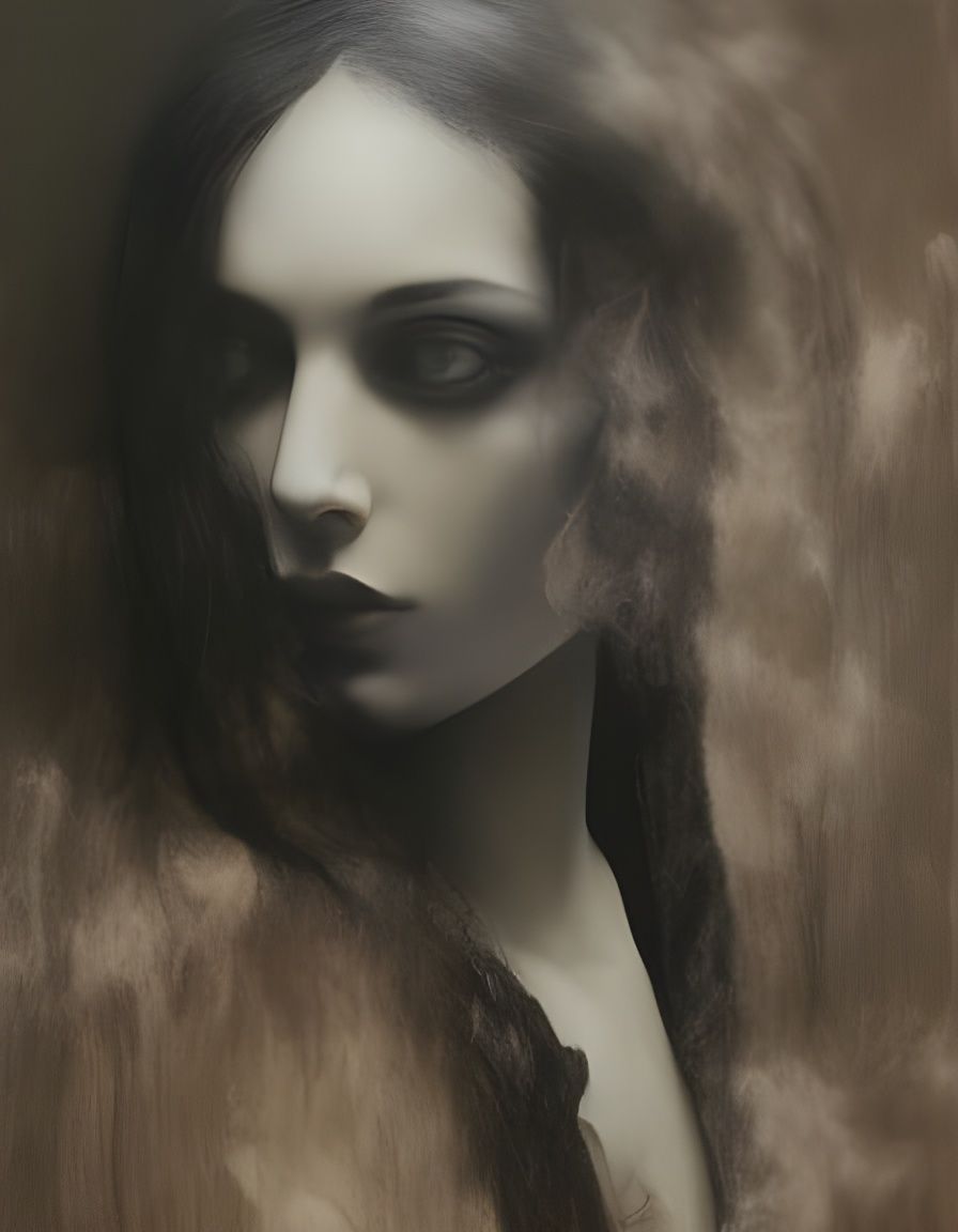 Dark Portrait with Inky Background