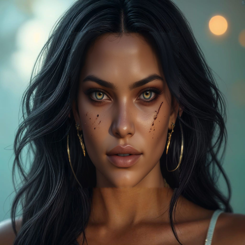 Realistic Portrait of a Woman with Detailed Features