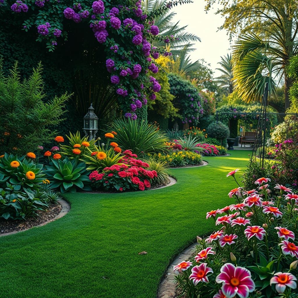 Hyperrealistic Garden Scene in HDR Photography