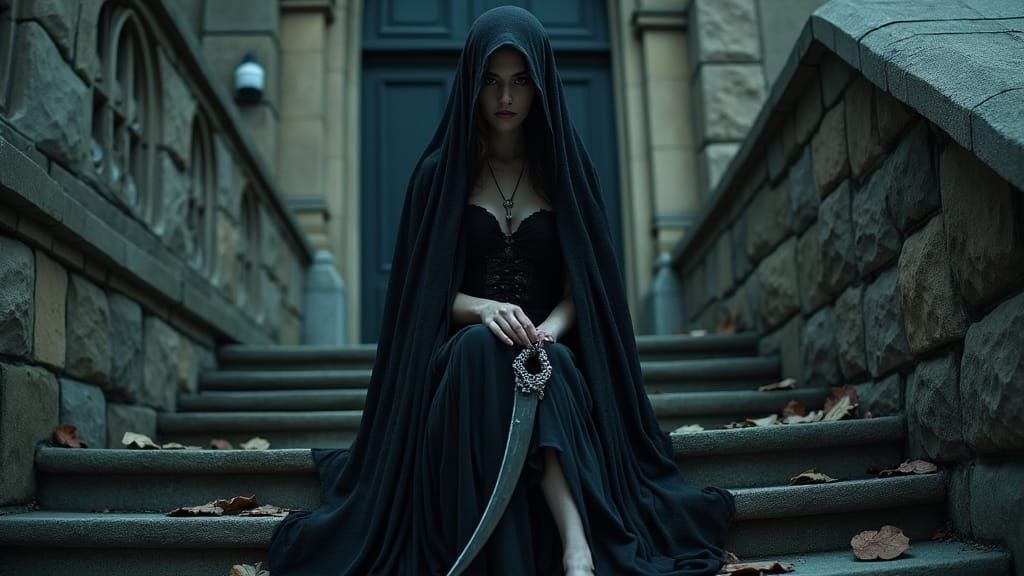 Gothic Grim Reaper in Film Noir Style