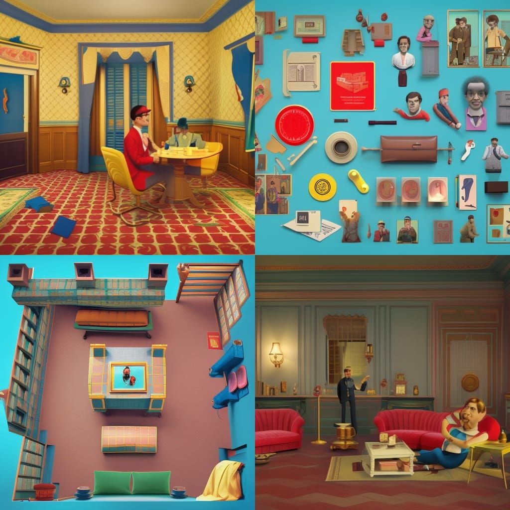 Cluedo Scene in 3D Digital Art Style