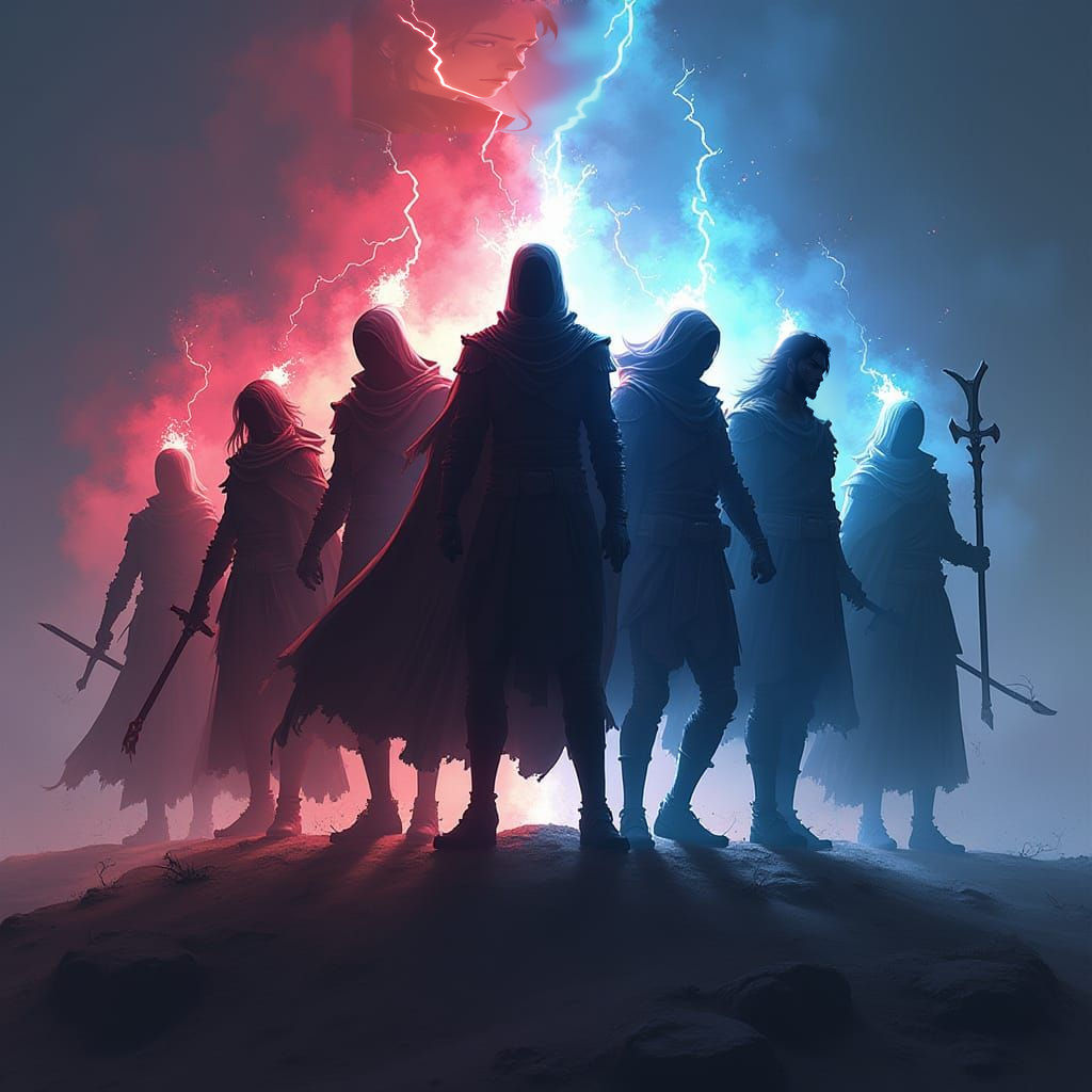 Solo Leveling Inspired Image with Five Shadows