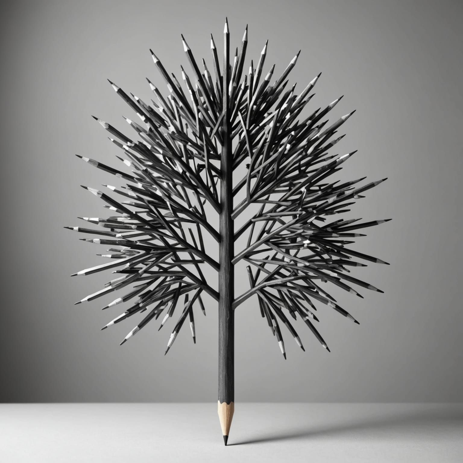 Pencil Transforms Into Towering Graphite Tree