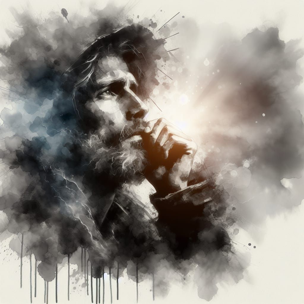 Abstract Watercolor Portrait of Resilience and Hope