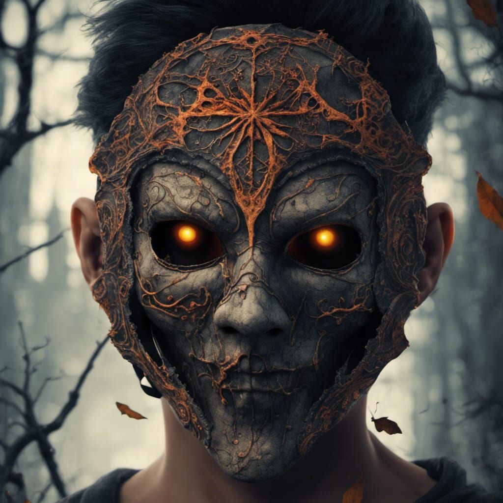 Creepy Halloween Mask Digital Masterpiece