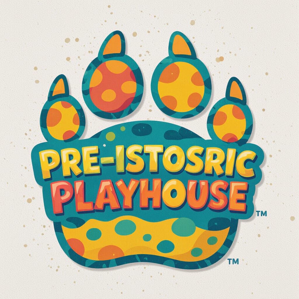Dinosaur Footprint Logo for Kids Show 'Prehistoric Playhouse...