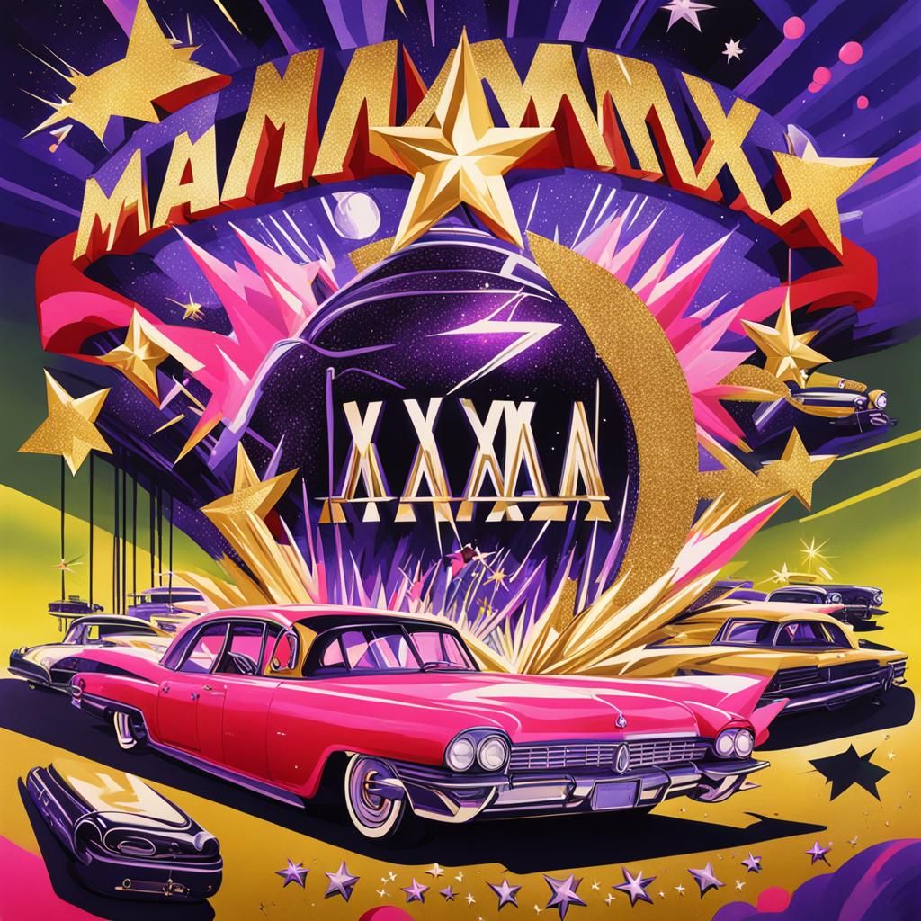 Hyperreal Movie Poster with Glitter and Gold Star