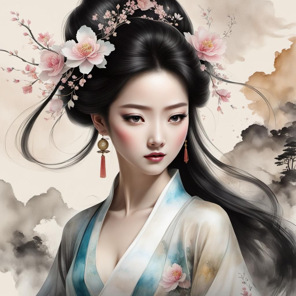 Gorgeous Chinese Goddess in Dreamlike Pixar Style