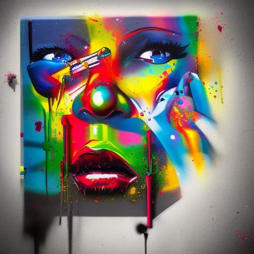Colorful Melting Graffiti Street Art