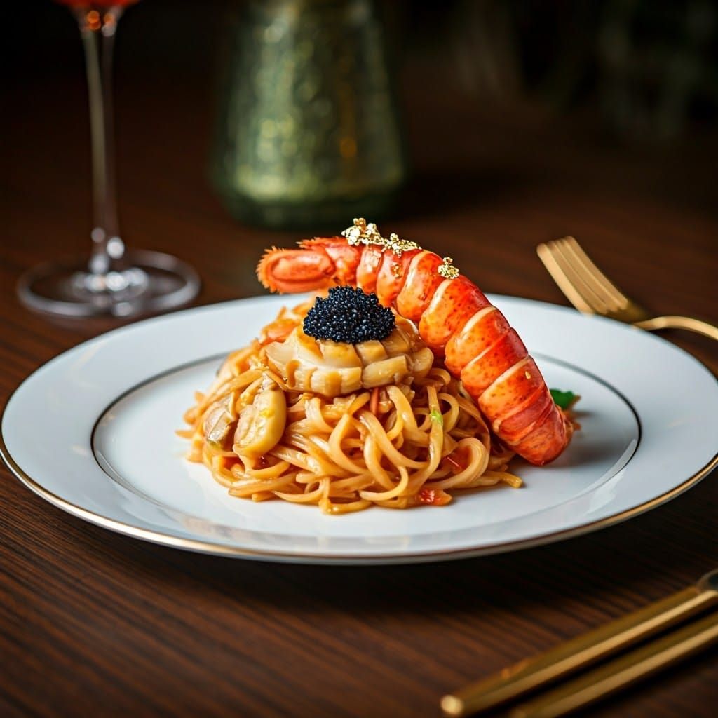Luxurious Pad Thai Masterpiece in Fine Dining Style