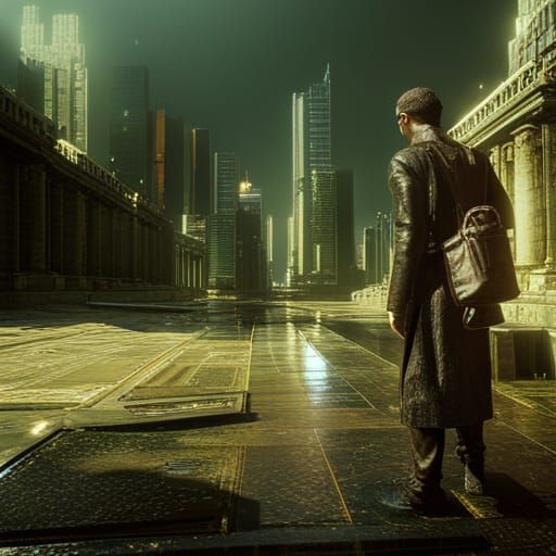 Matrix Code in 3D Cinematic Style