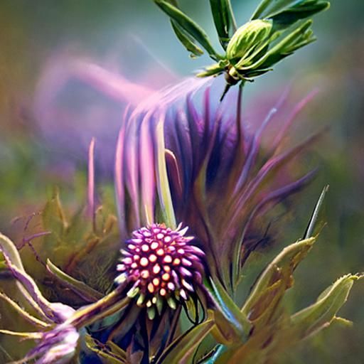 Detailed Purple Coneflower Oil Painting