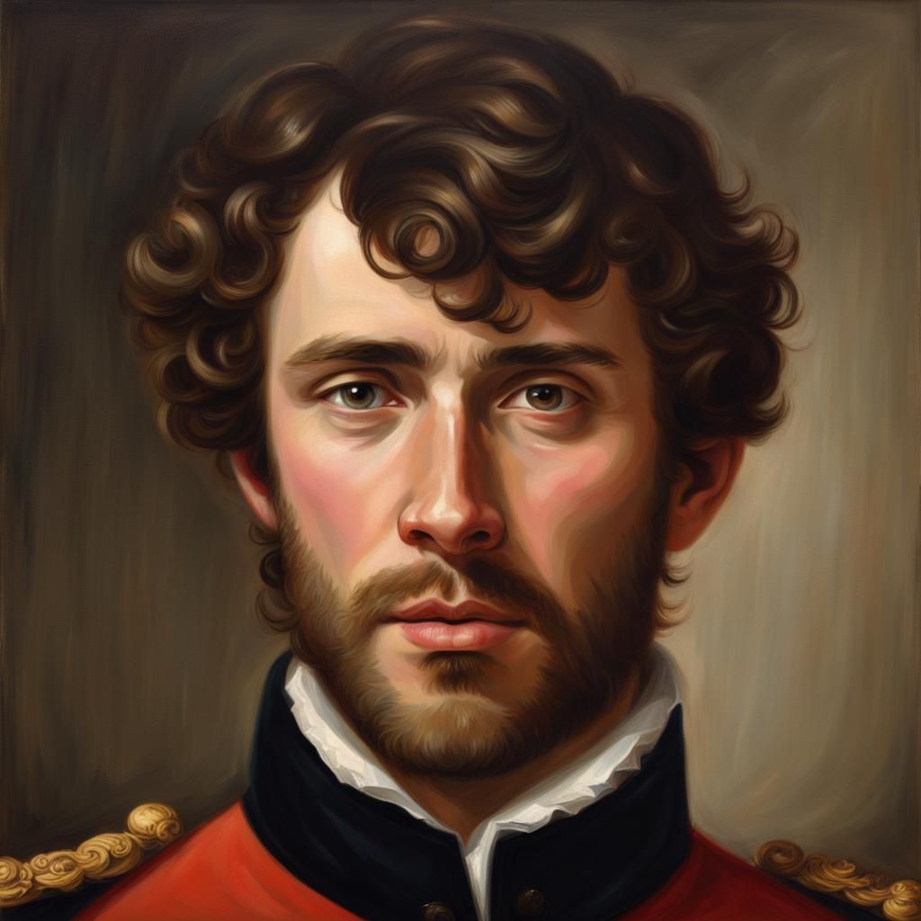 Historical Royal Portrait of a Scruffy Brunette Man