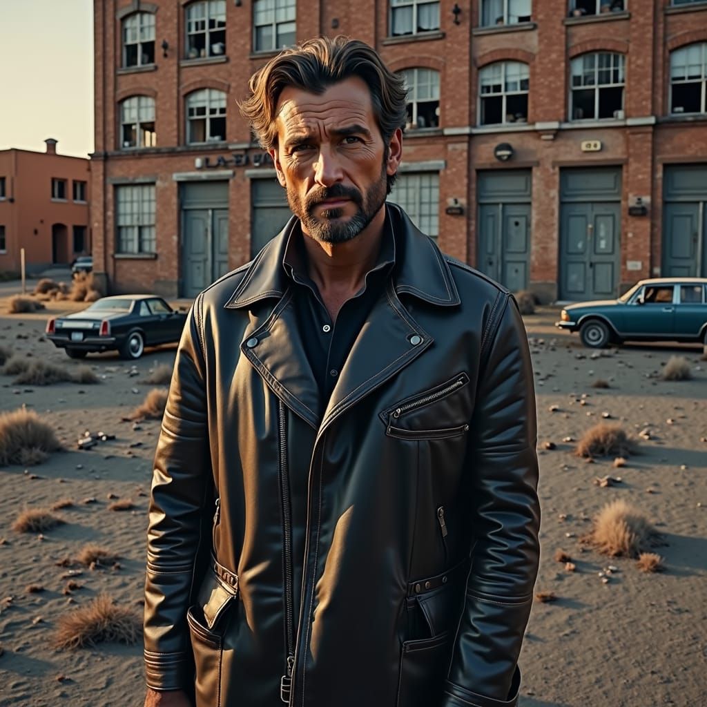 Grizzled Man with Magnum: Hyper-Realistic Post-Apocalyptic P...