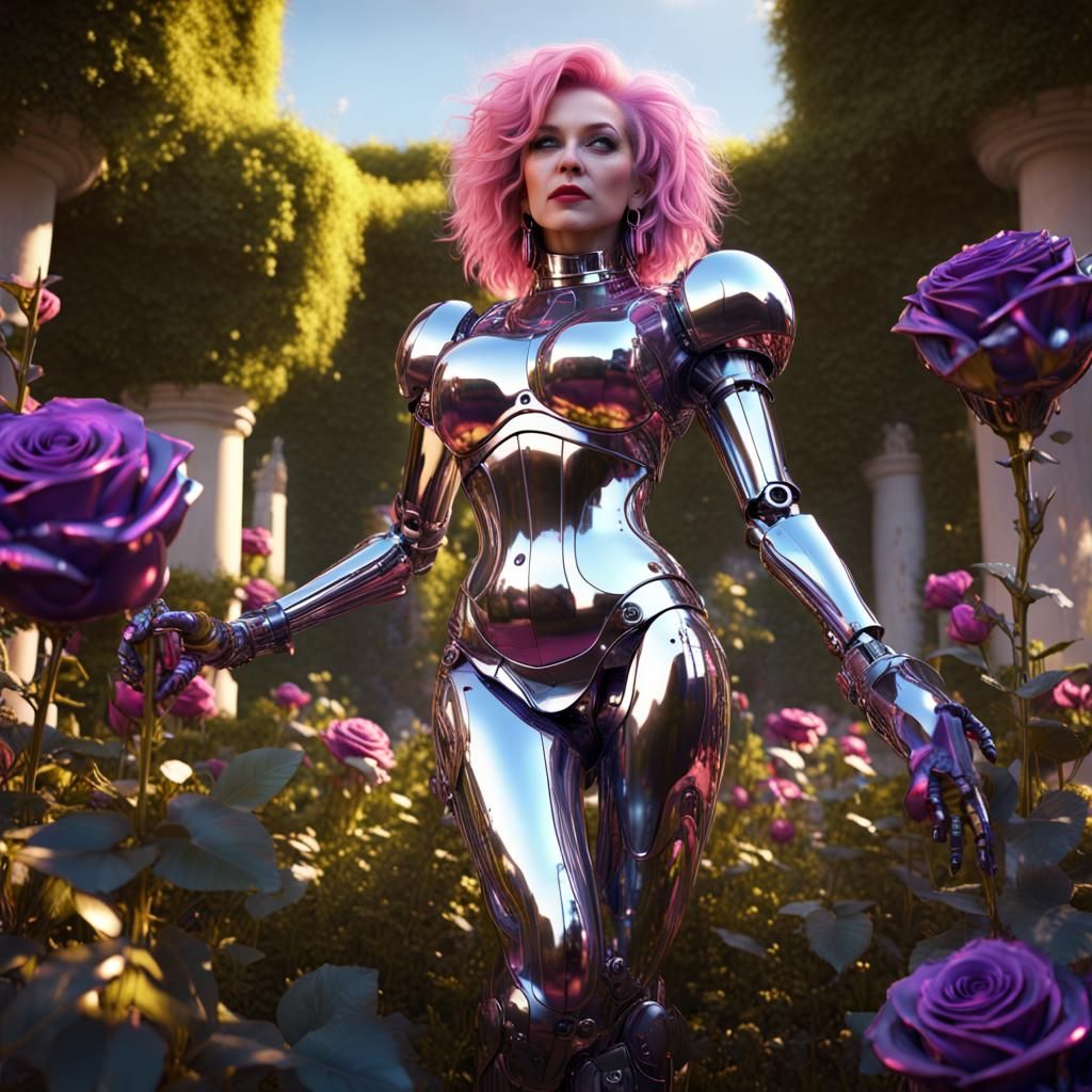 Cyndi Lauper Robot Waters Metal Roses