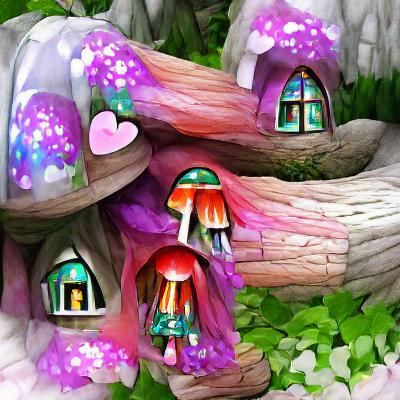 Magical Mushroom House in Enchanted Forest