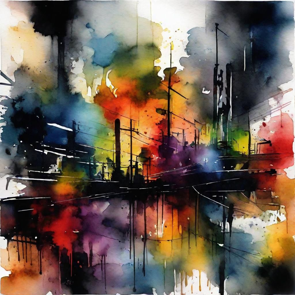 Moody Watercolor Double Exposure with Tactile Elements