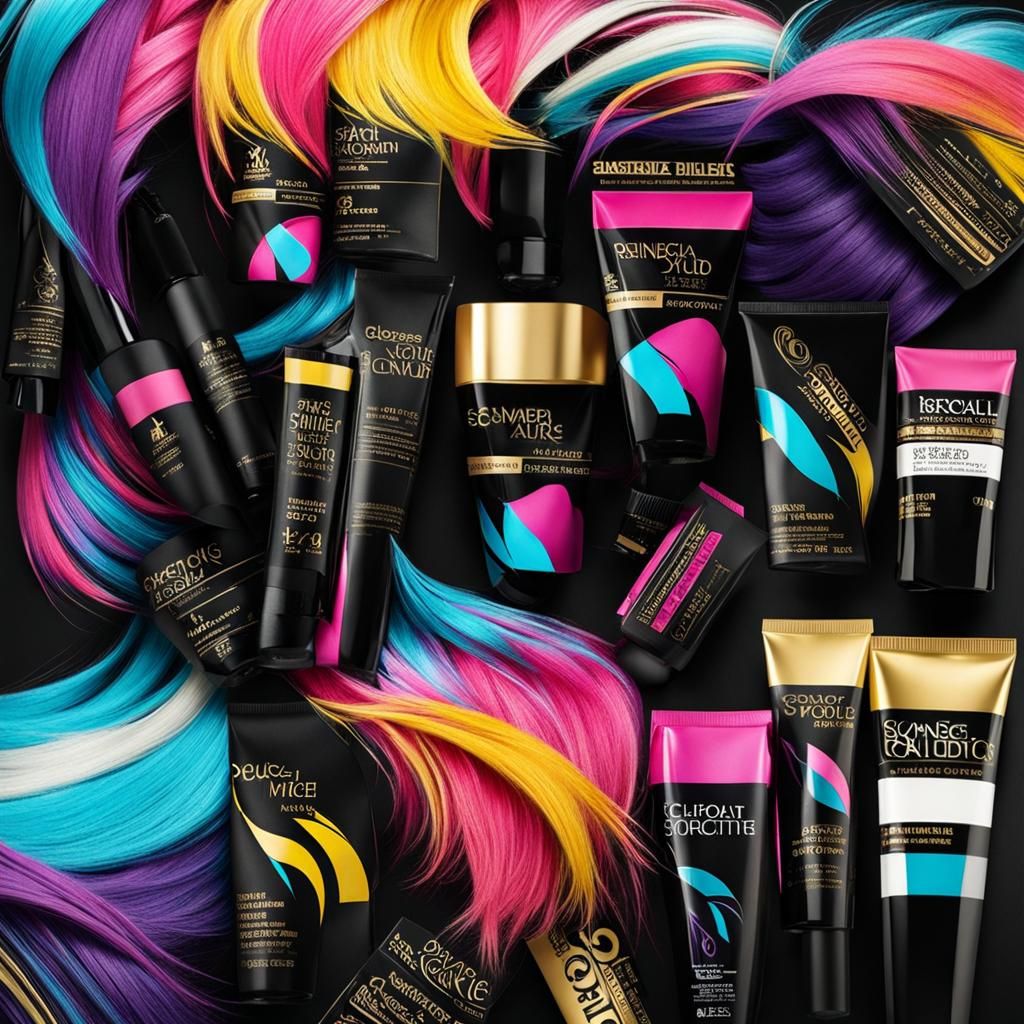 Asymmetric Haircut with Colorful Streaks and Styling