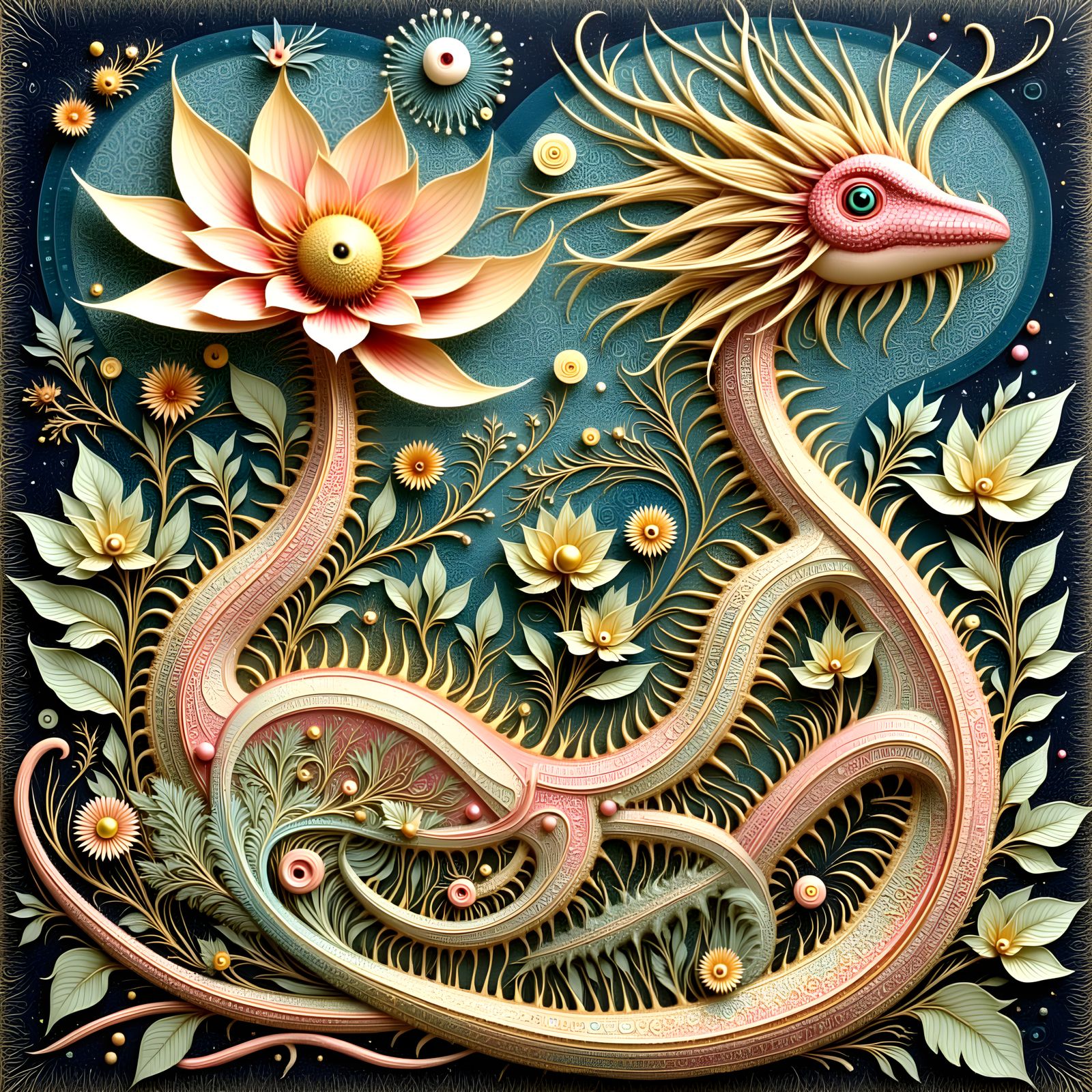 Exquisite Fractal Landscape in Deep Pinks