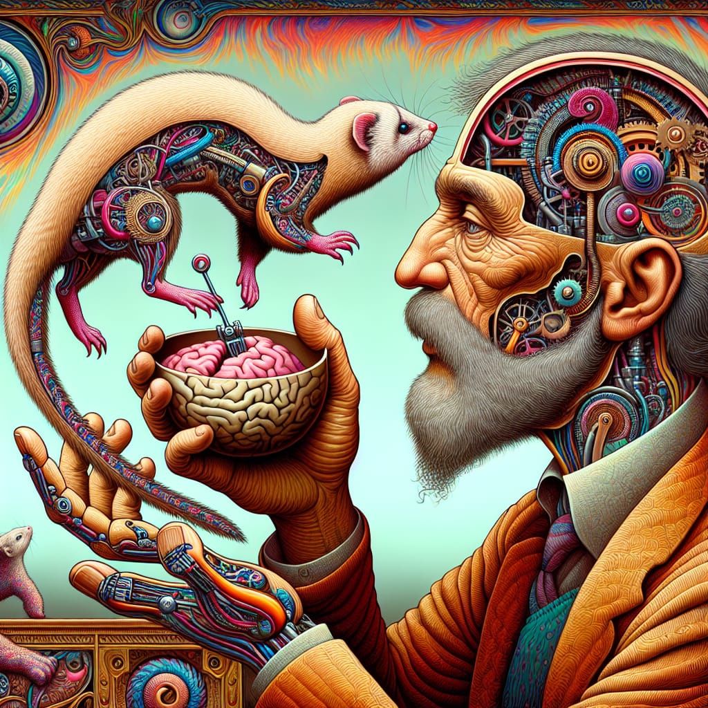 The Tinkering Man And His Pet Weasel