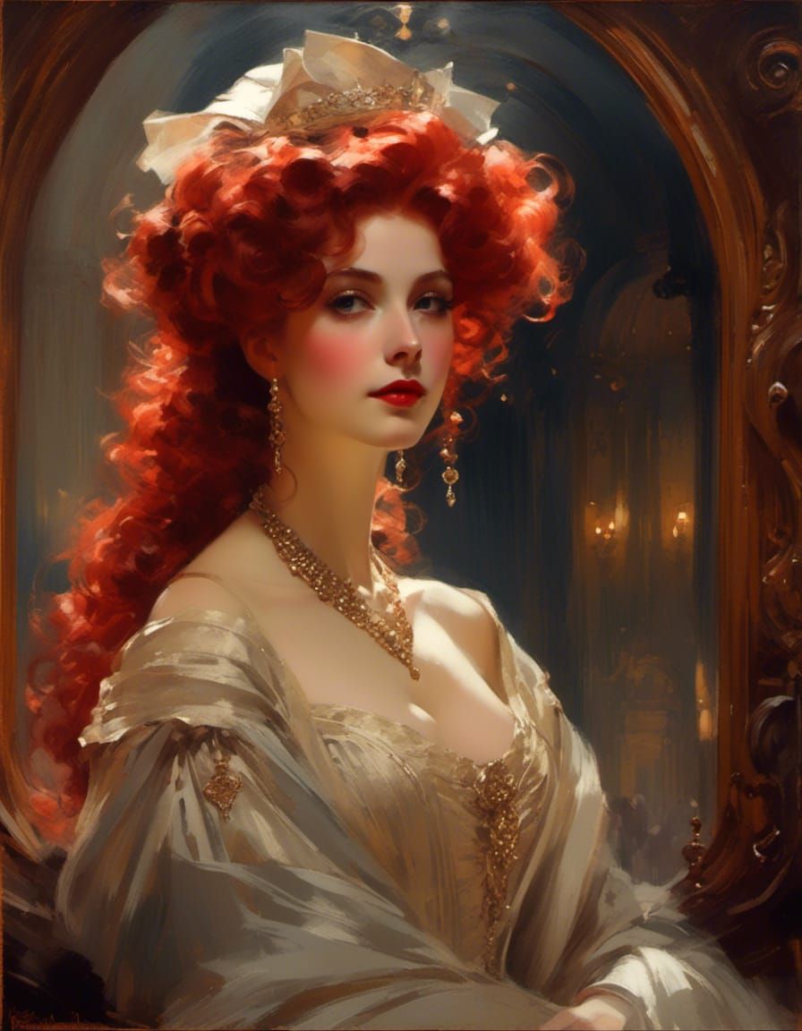 Victorian Vampire Mina Harker in Graphite Style