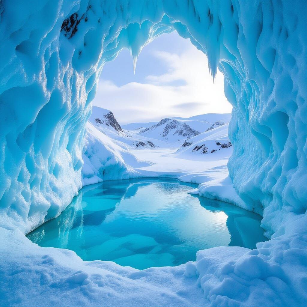 Surreal Icy Pool Reflects Mystery as Dreamscape