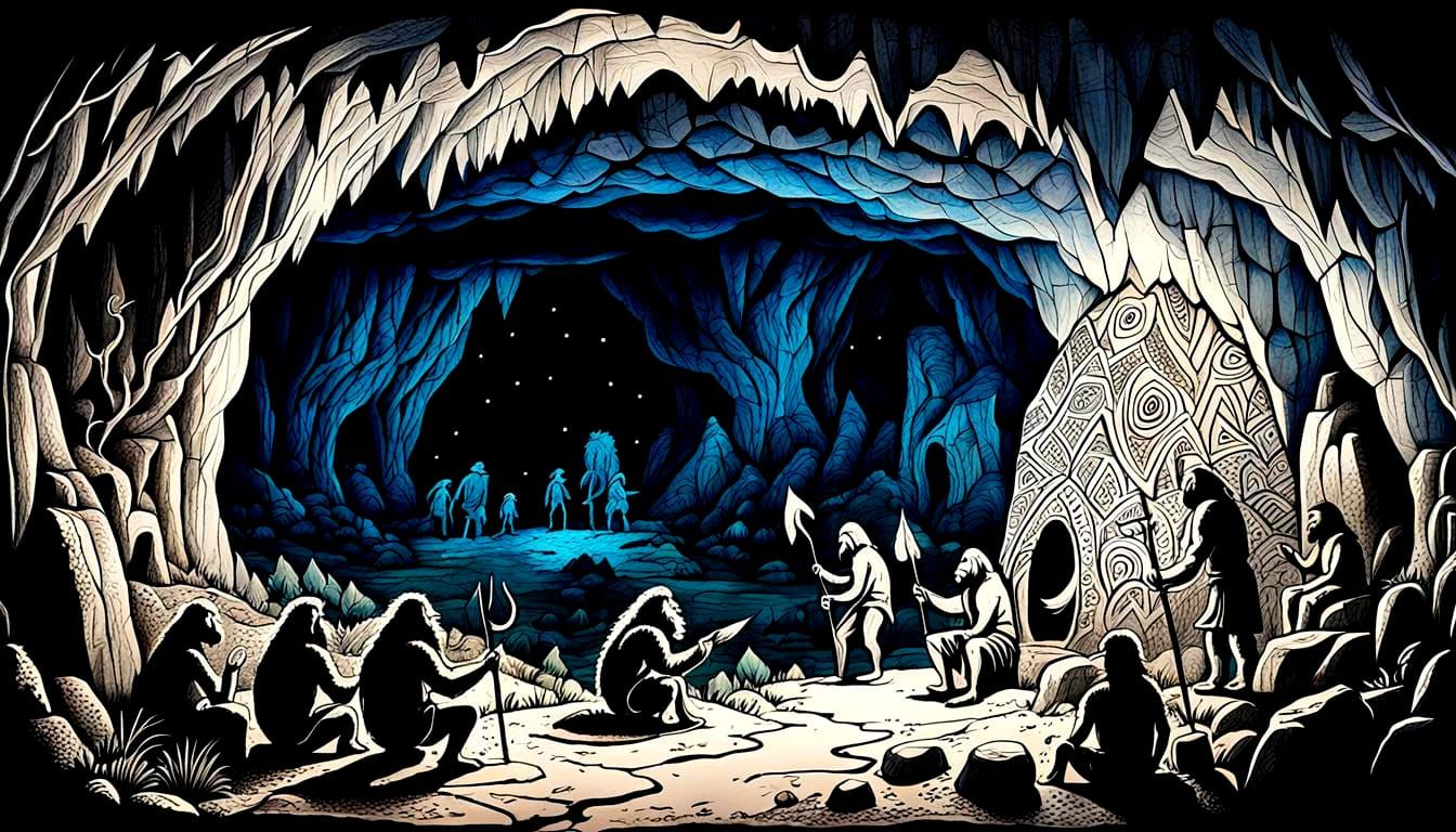 Cavemen Create Zentangle Art in Cave Paintings