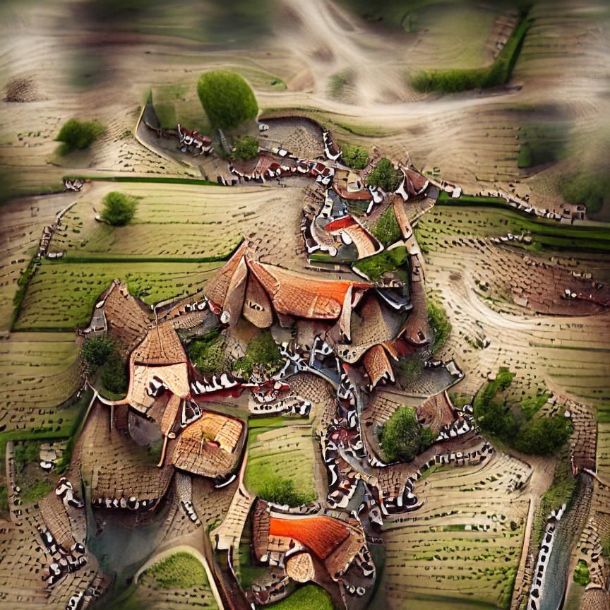 Aerial View of a Beautiful Medieval Village in HD