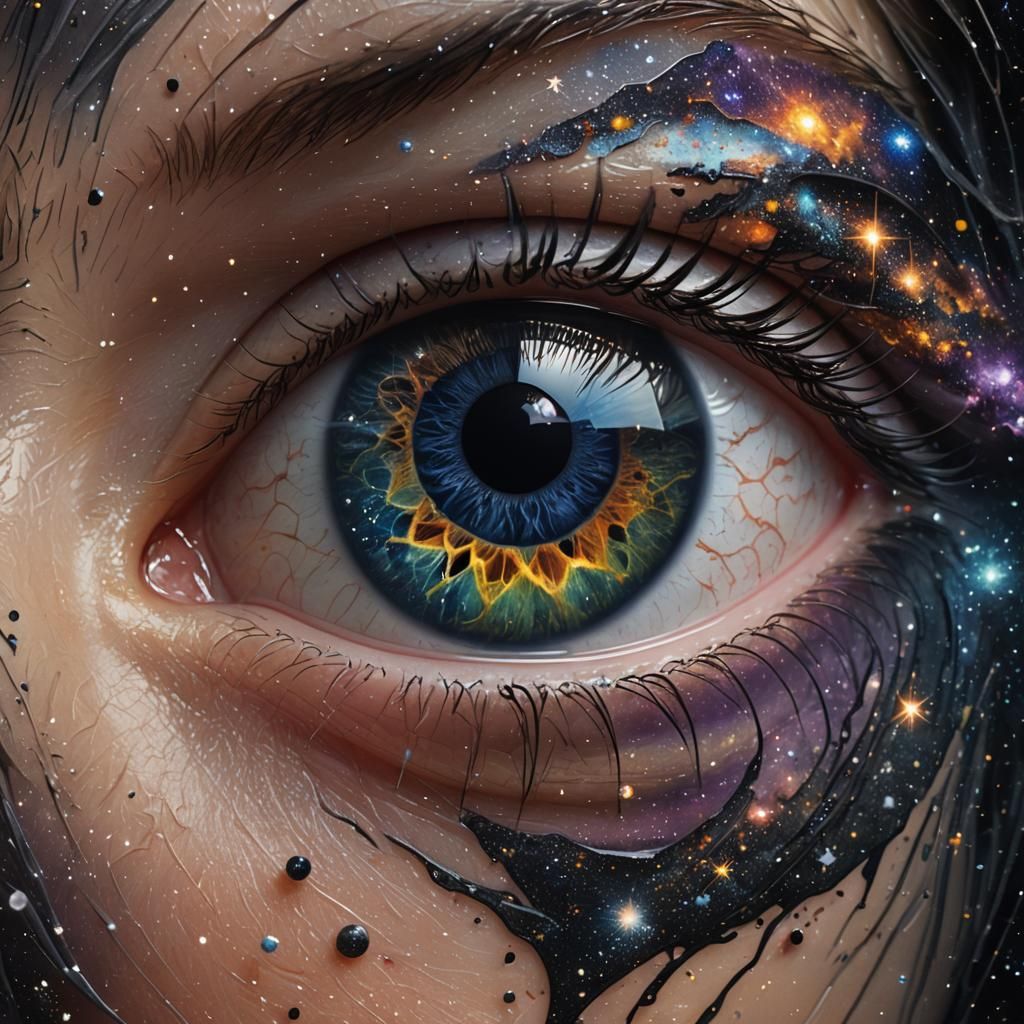 Cosmic Eye Reflecting the Universe: Digital Art