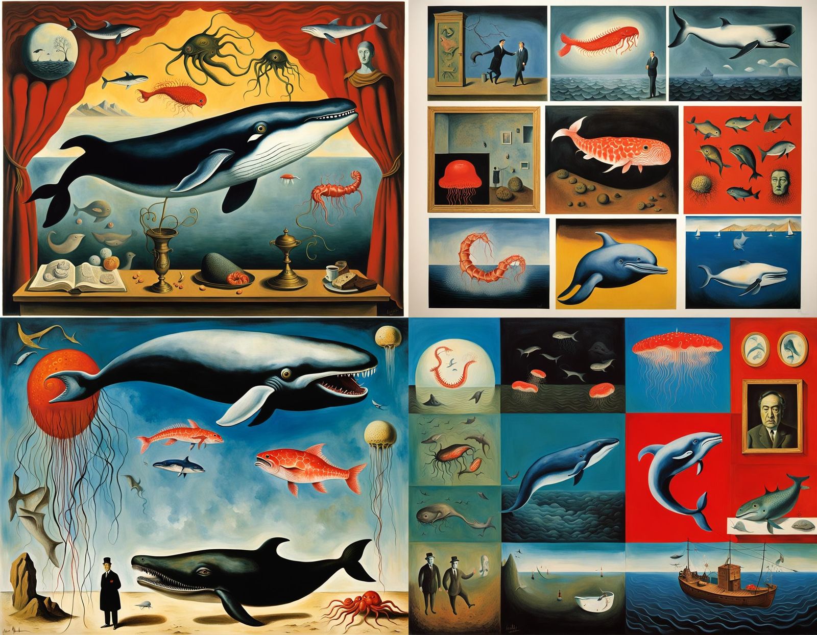 Surreal Horror: Whale Jellyfish Hybrid Creature