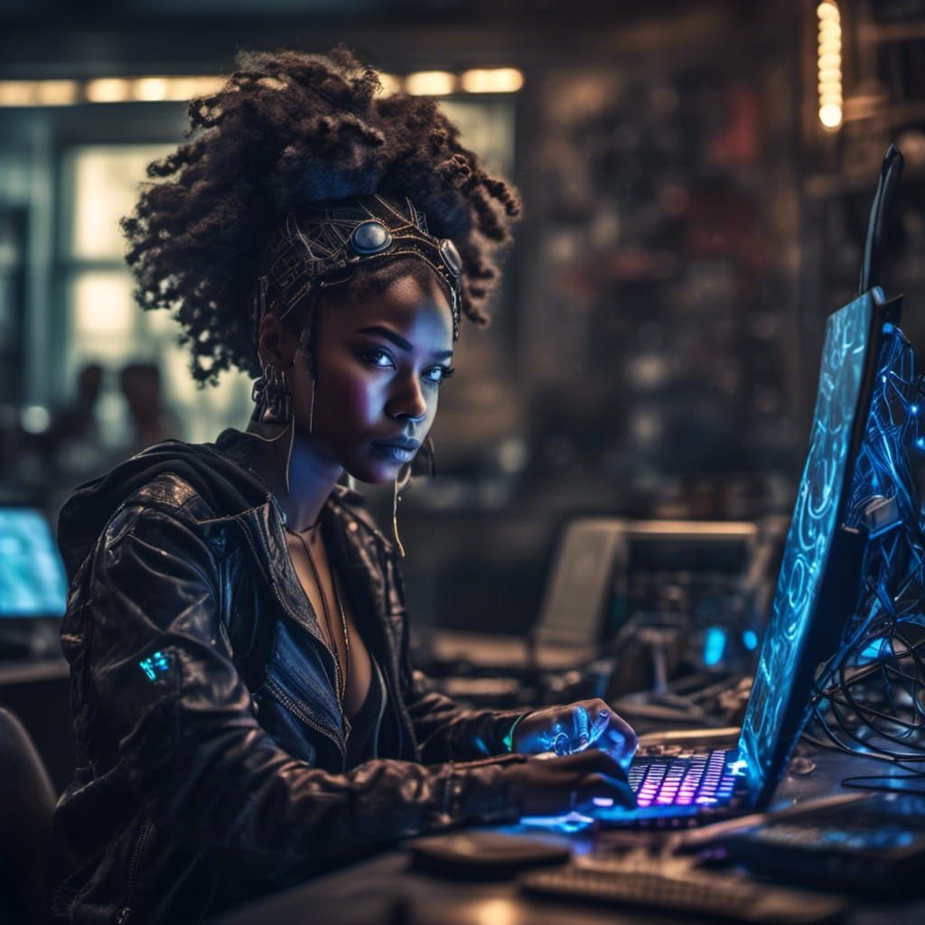 Cyberpunk Corpo Boss in Hyperrealistic Detail