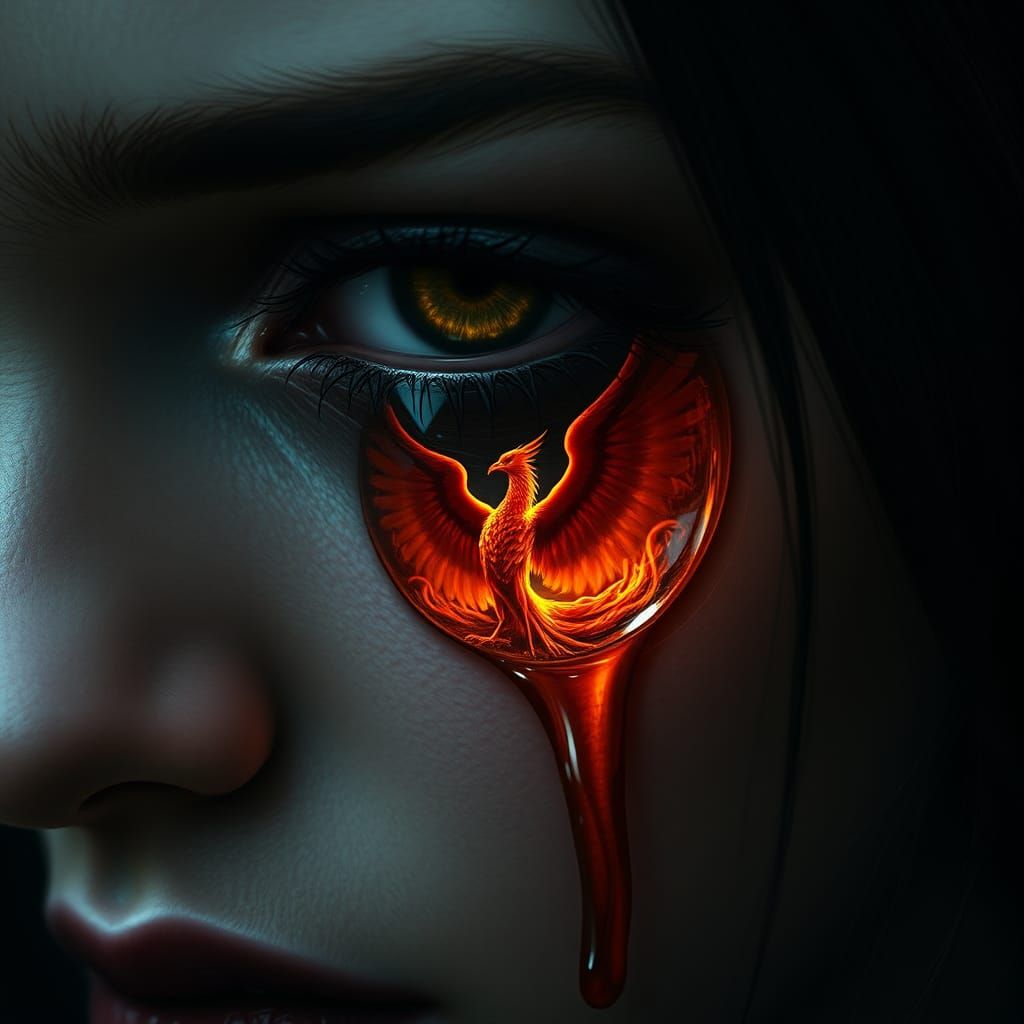 Gothic Phoenix Tear: Digital Matte Painting