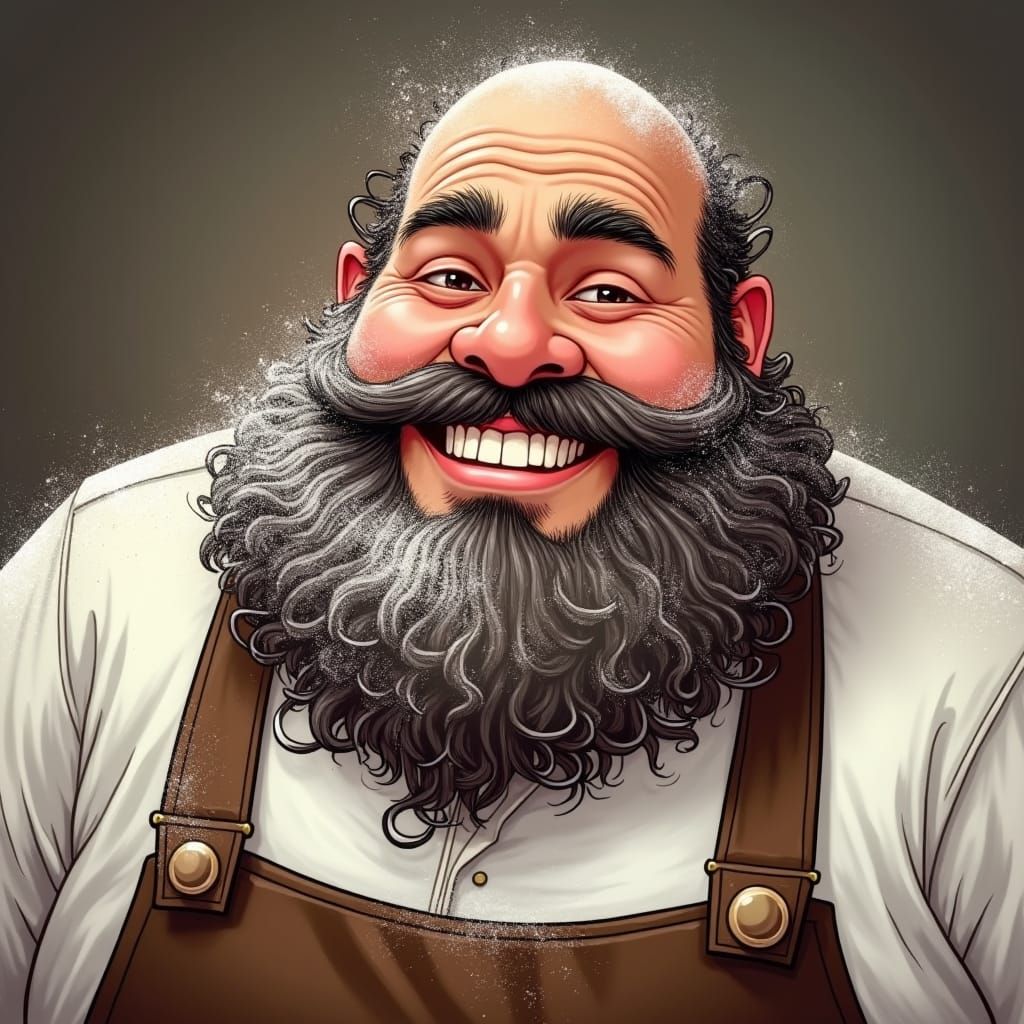 Friendly Tavern Chef Portrait Illustration