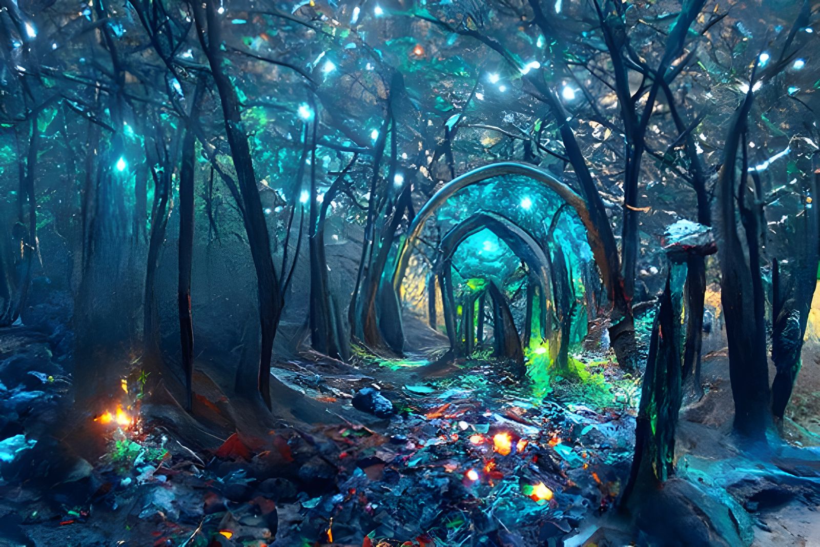 Radiant Magical Portal to Elven Forest