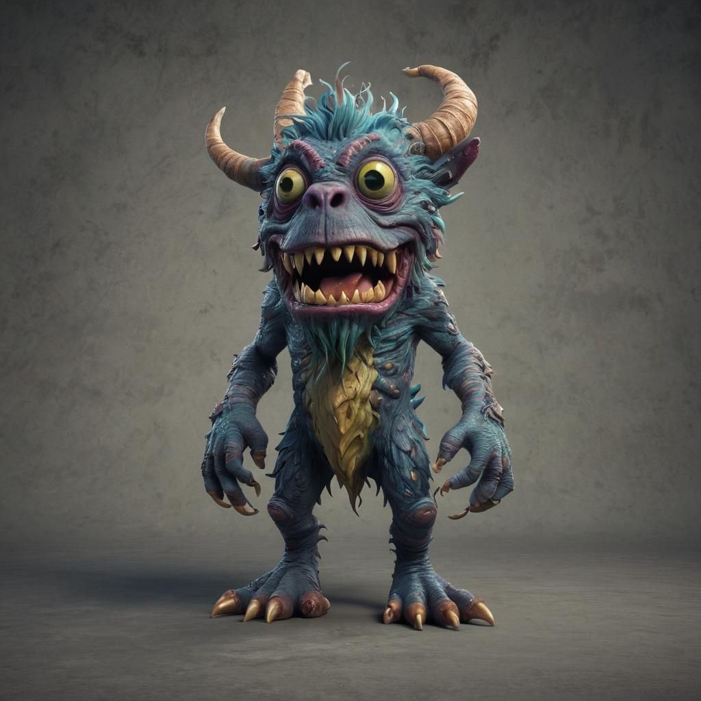 Whimsical Mythical Monster in 3D