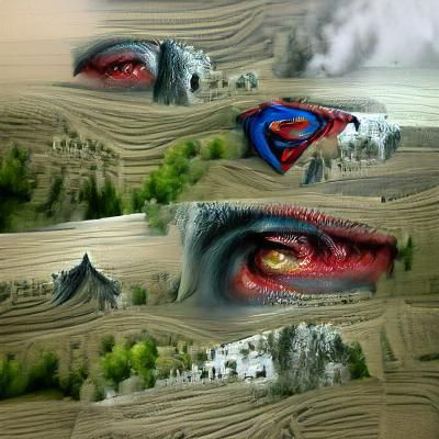 Horror Superman with Three Eyes: Demon Matte Painting