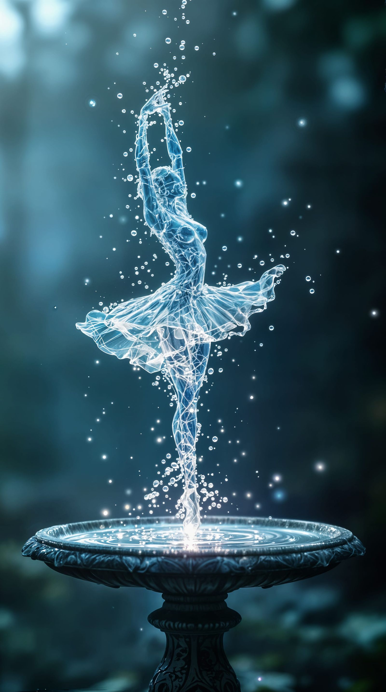 Dreamlike Water Dancer in Ethereal Glow