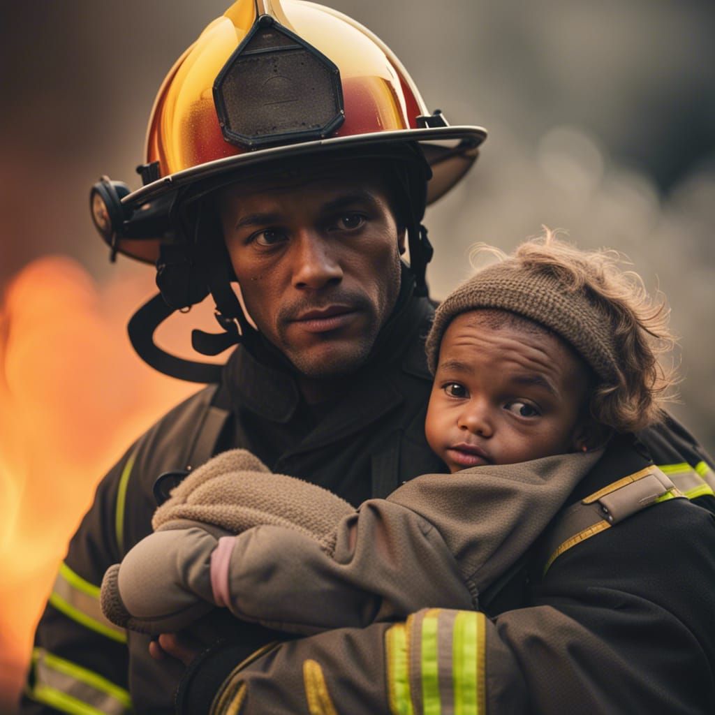 Brave Firefighter Rescues Baby From Burning Building
