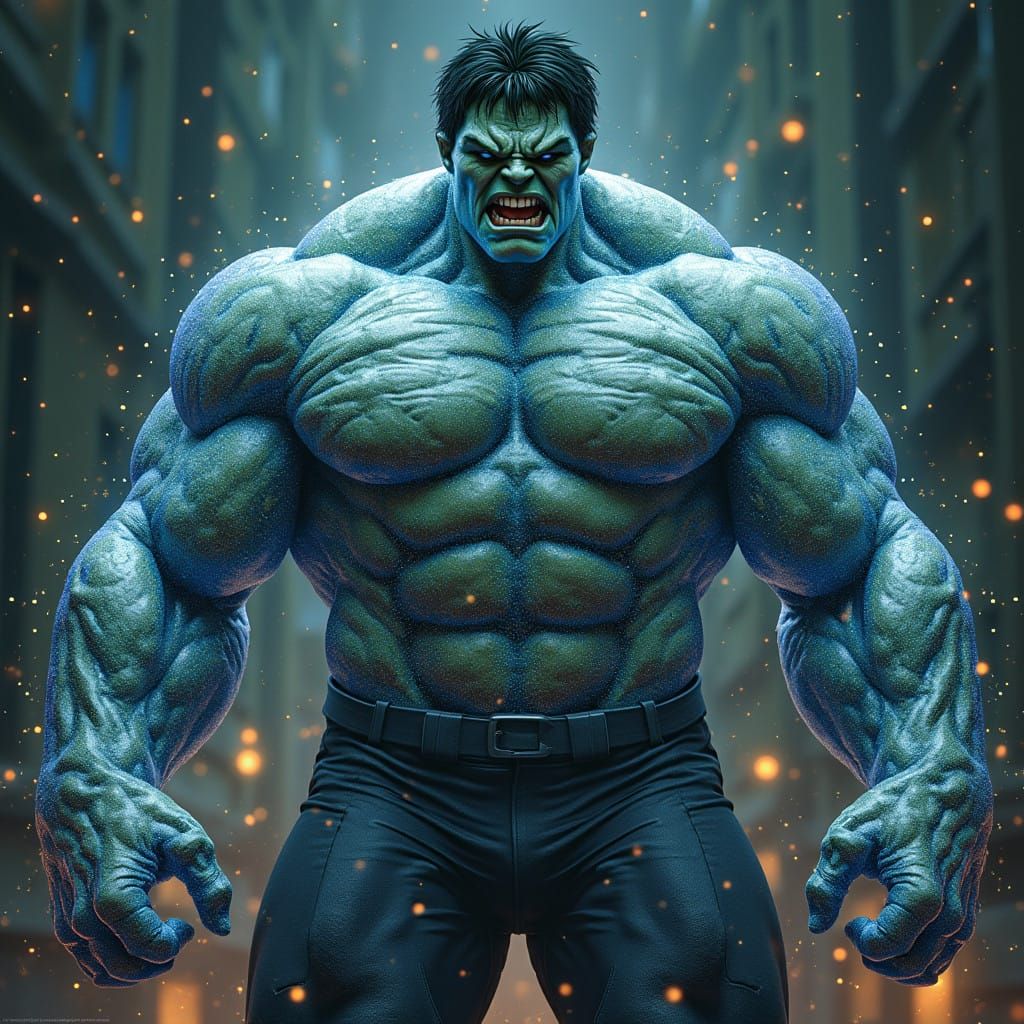 Hyperreal Hulk Made from Iridescent Spider Silk