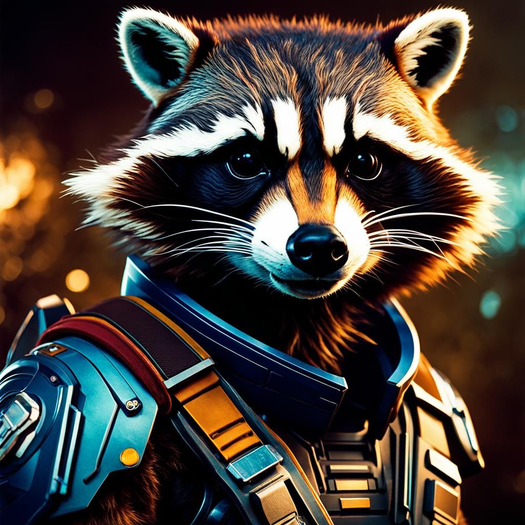 Cyborg Raccoon Cinematic Still: Guardian of the Galaxy