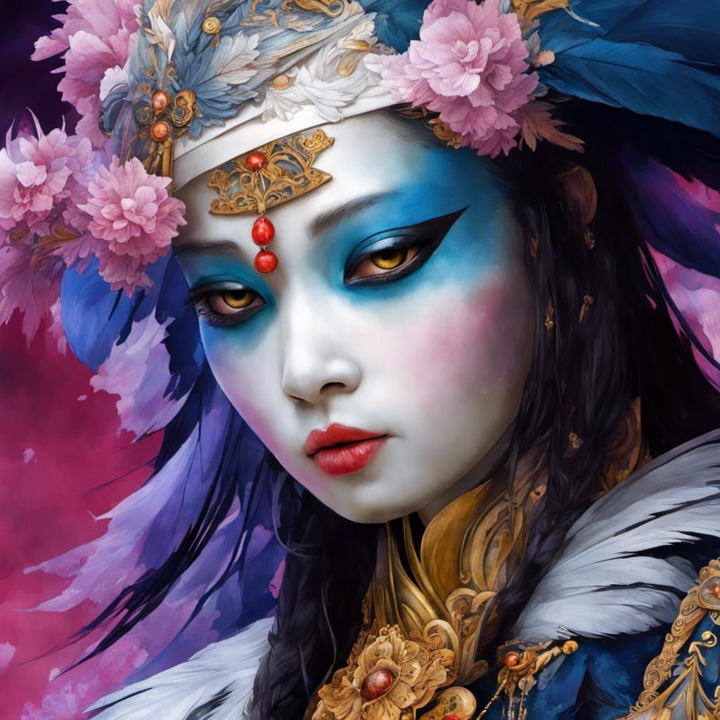 Anthropomorphic Raven in Watercolor Style