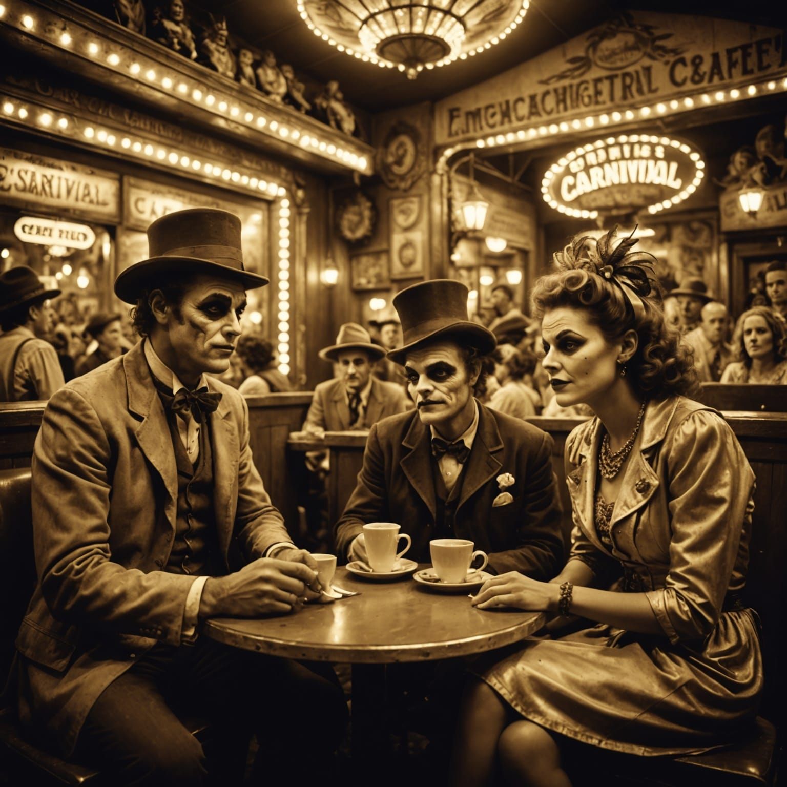 Carnival Freaks in Enchanted Cafe