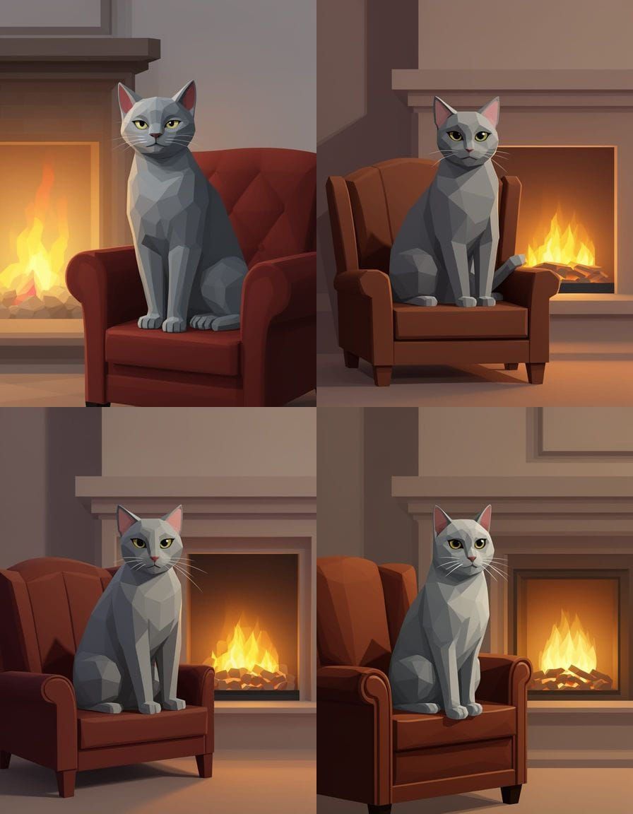 Minimalist Low-Poly Illustration with Soft Colors