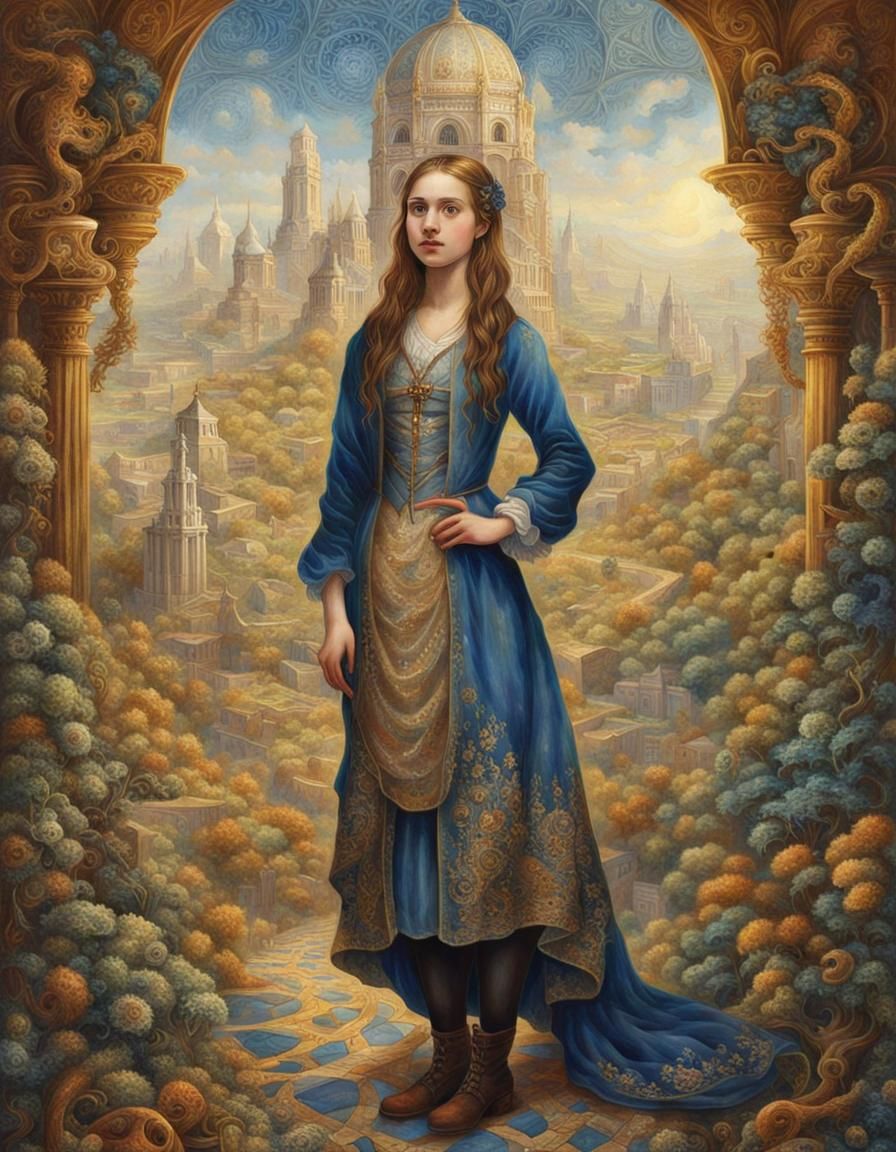 Elegant Portrait in the Style of Golden Age Illustration