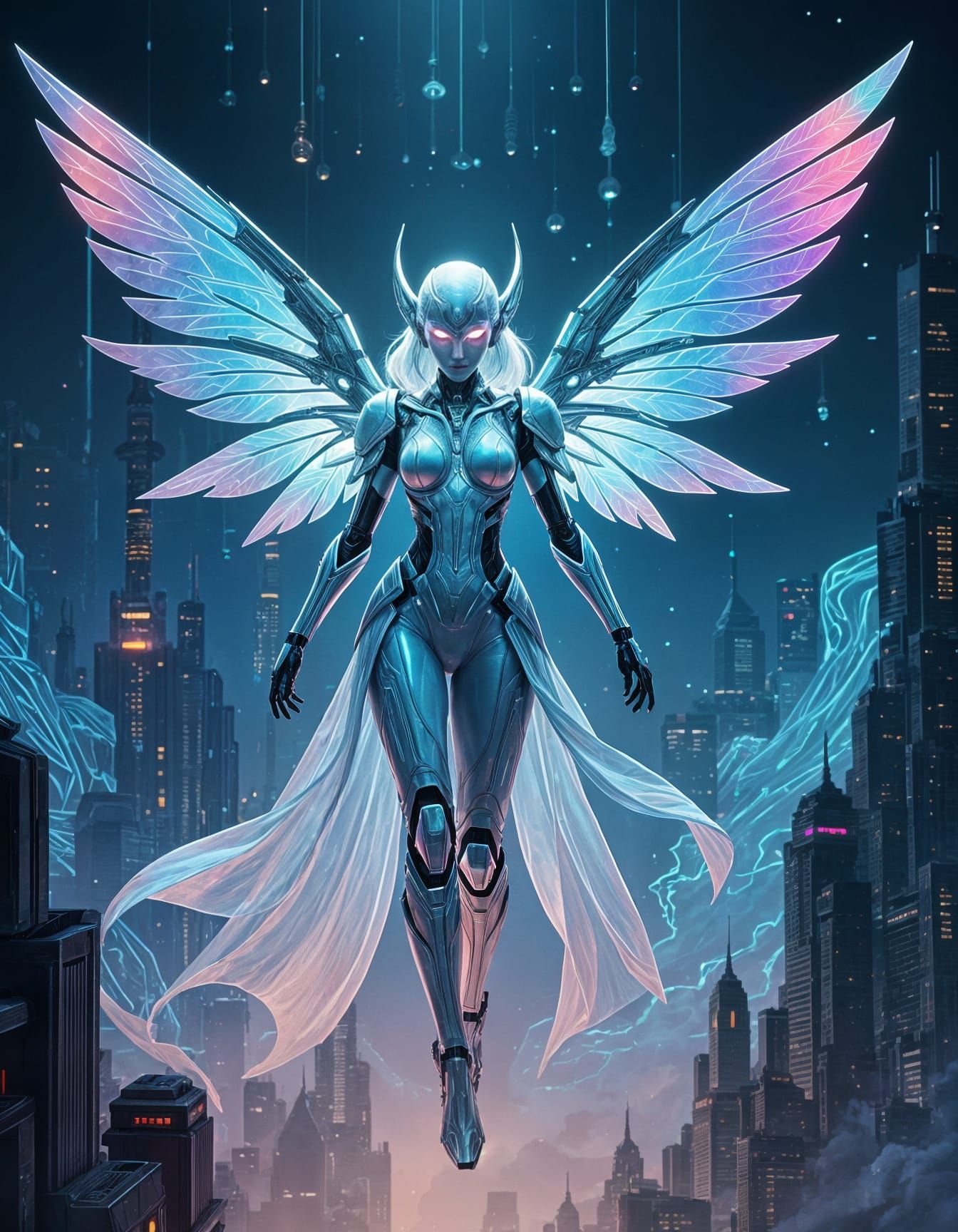 Ethereal Cybernetic Drifter Between Dimensions