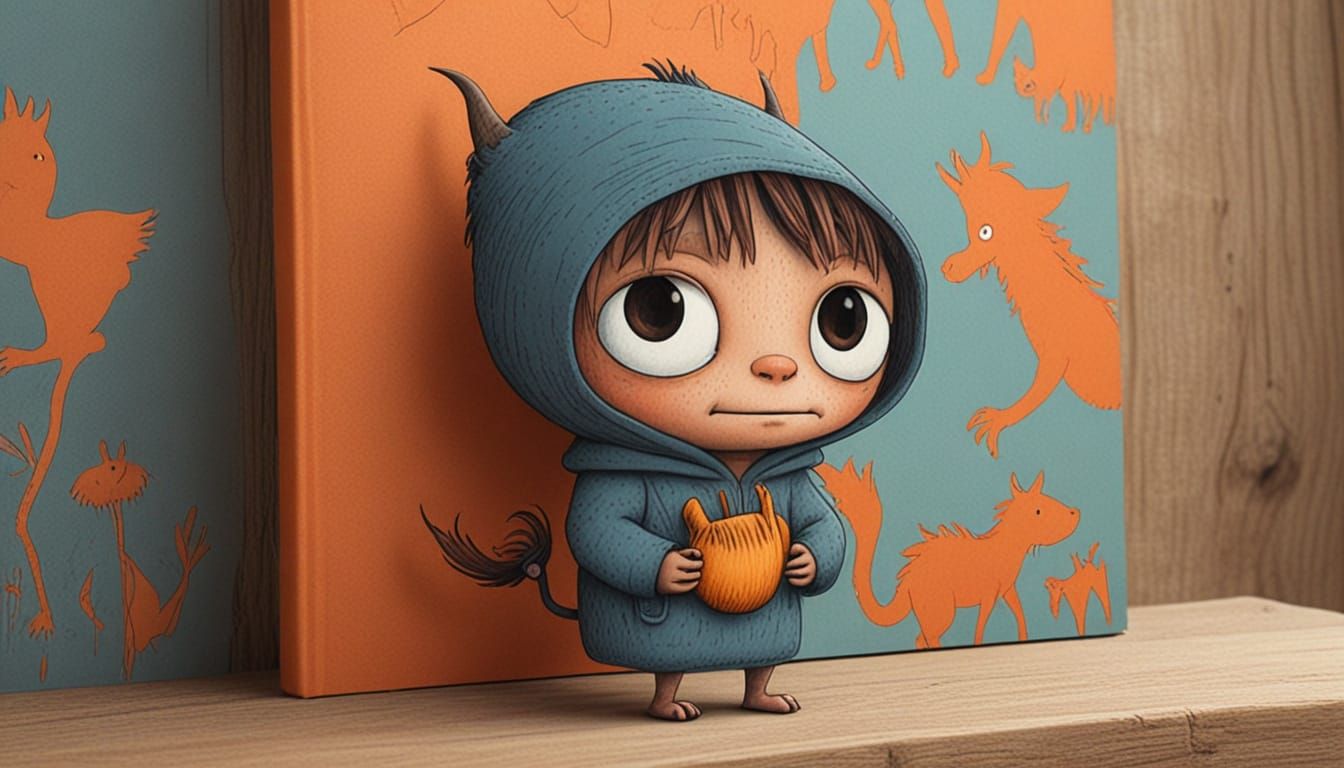 Whimsical Monster Illustration in Playful Style