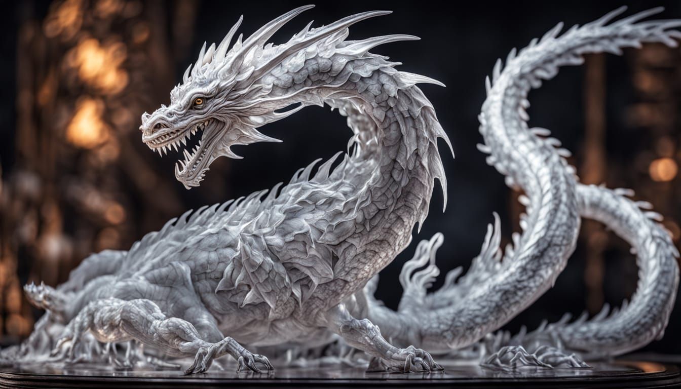 Hyperrealistic Glass Dragon in High Definition